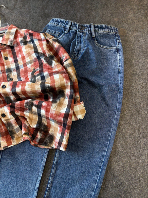 CHECK SHIRT OVERSIZED COMBO