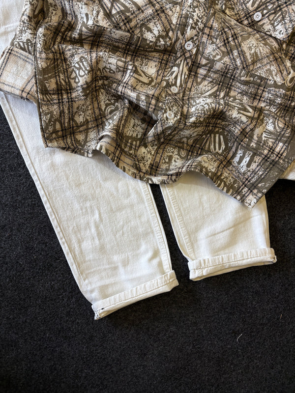 BAGGY CHECK SHIRT + MOMFIT