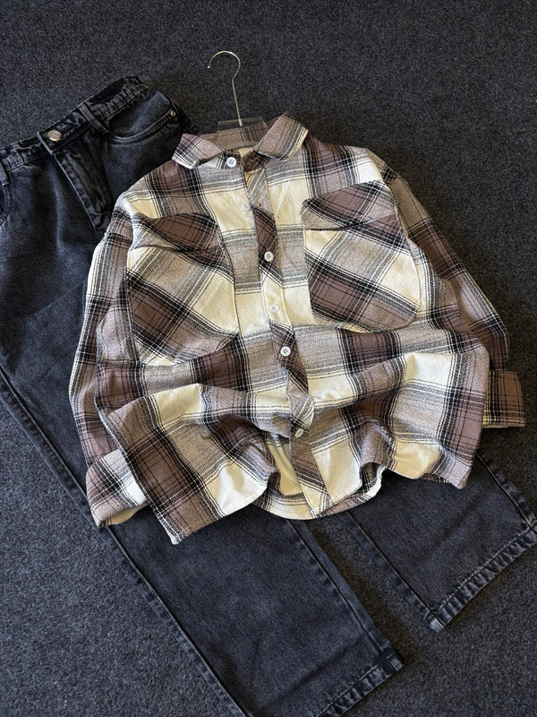 BAGGY CHECK SHIRT + STRAIGHT FIT