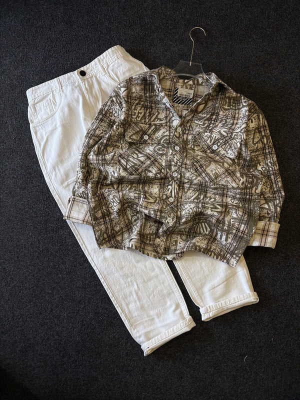 BAGGY CHECK SHIRT + MOMFIT