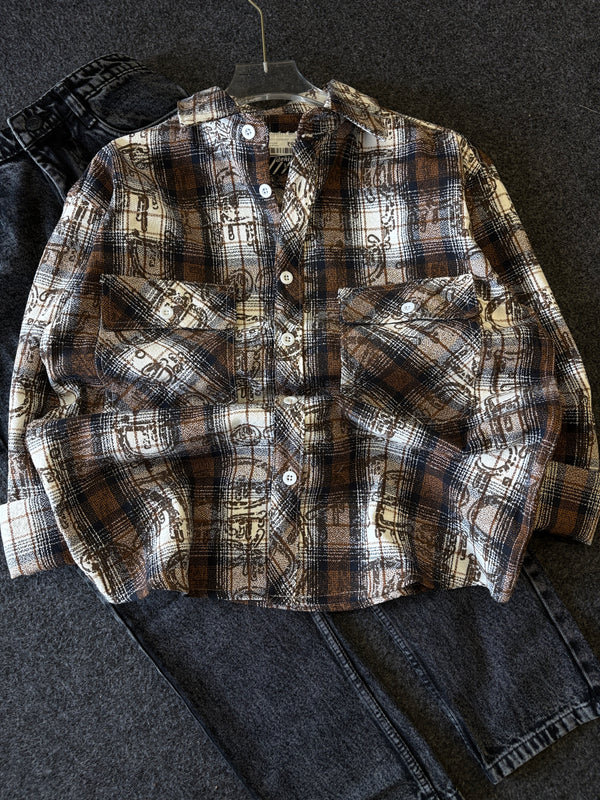 BAGGY CHECK SHIRT + MOMFIT