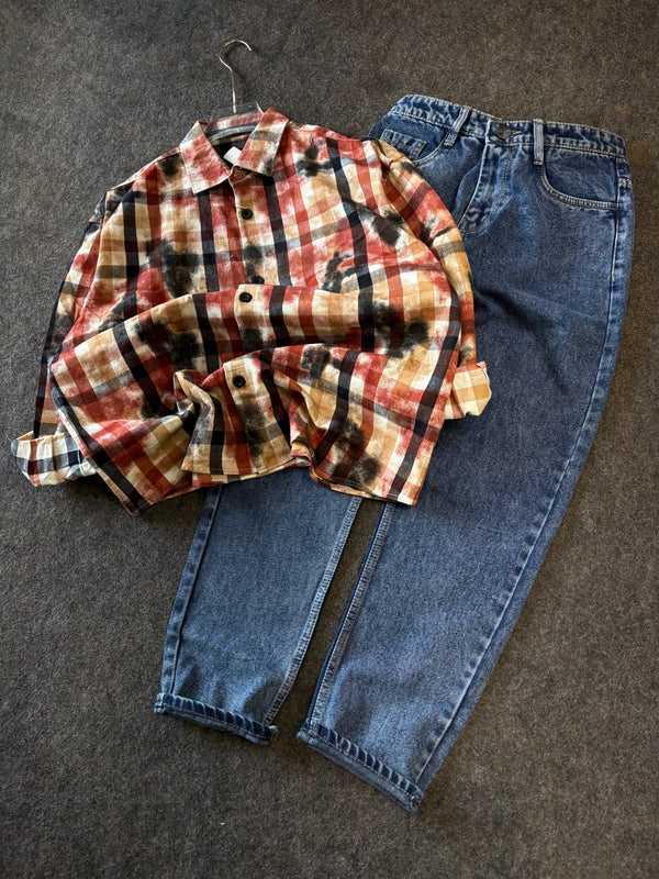 CHECK SHIRT OVERSIZED COMBO