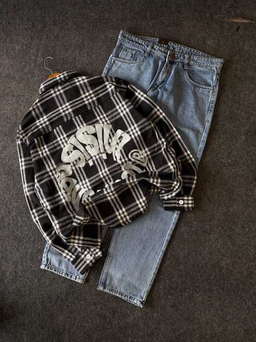 BAGGY  CHEK SHIRT COMBO