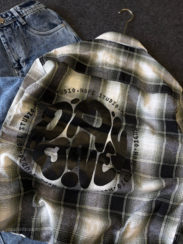 BAGGY CHECK SHIRT + STRAIGHT FIT