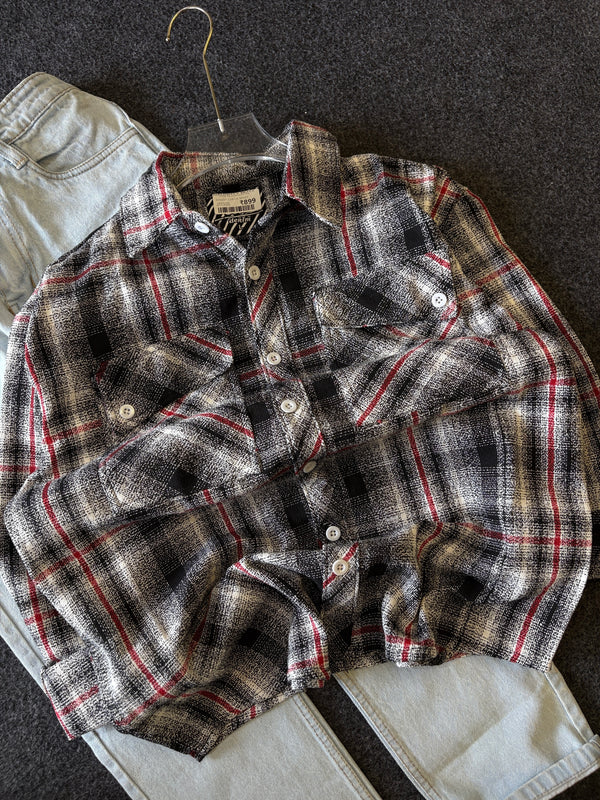 BAGGY CHECK SHIRT + MOMFIT
