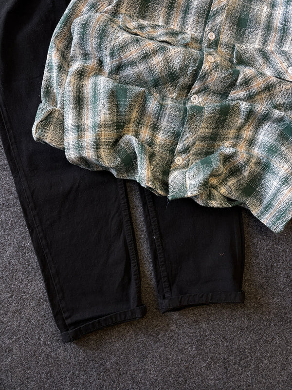 BAGGY CHECK SHIRT + MOMFIT