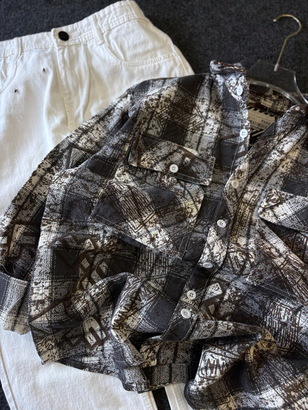 BAGGY CHECK SHIRT + MOMFIT