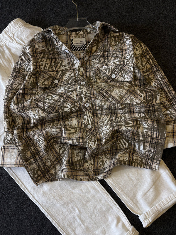 BAGGY CHECK SHIRT + MOMFIT