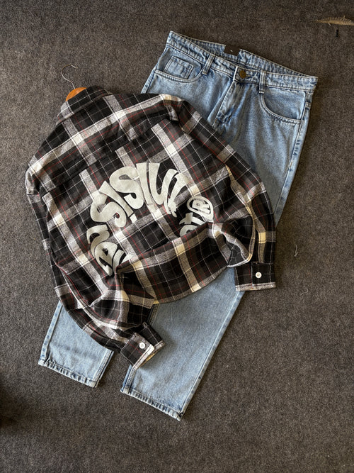 BAGGY  CHEK SHIRT COMBO