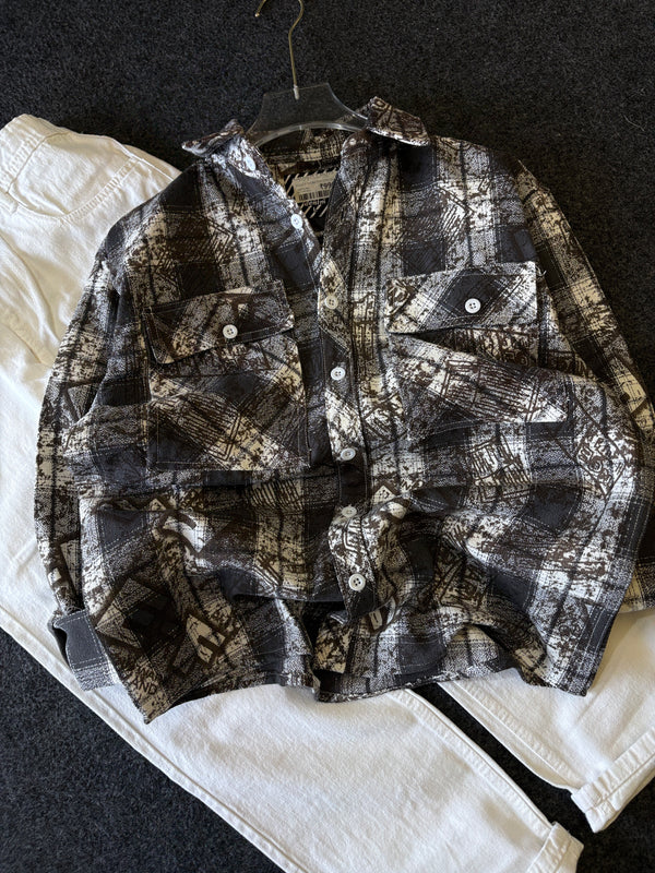 BAGGY CHECK SHIRT + MOMFIT